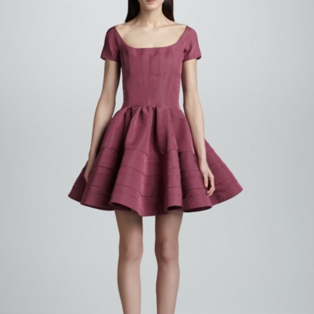 Zac Posen Orchid Flare Mini Dress